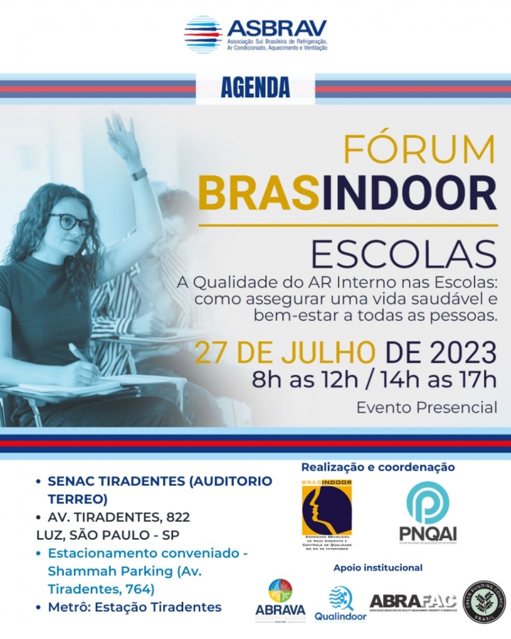 ASBRAV apoia o Fórum Brasindoor Escolas para discutir a Qualidade do Ar Interno nas Instituições de Ensino